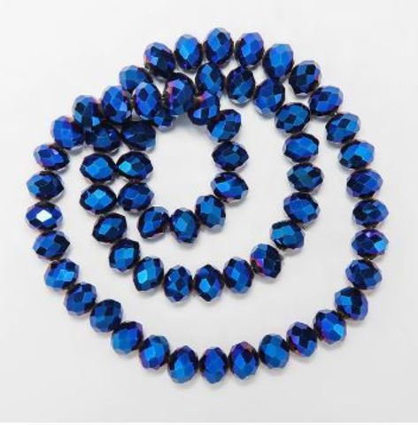Рондели, цвет металлизированный синий, 4*3 мм, 140 шт