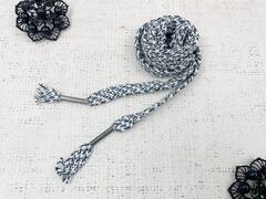 Шнур, ш. 1 см, L 122 см, белый/чёрный меланж