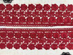 Кружево плетеное, ш. 7,8 см, красный