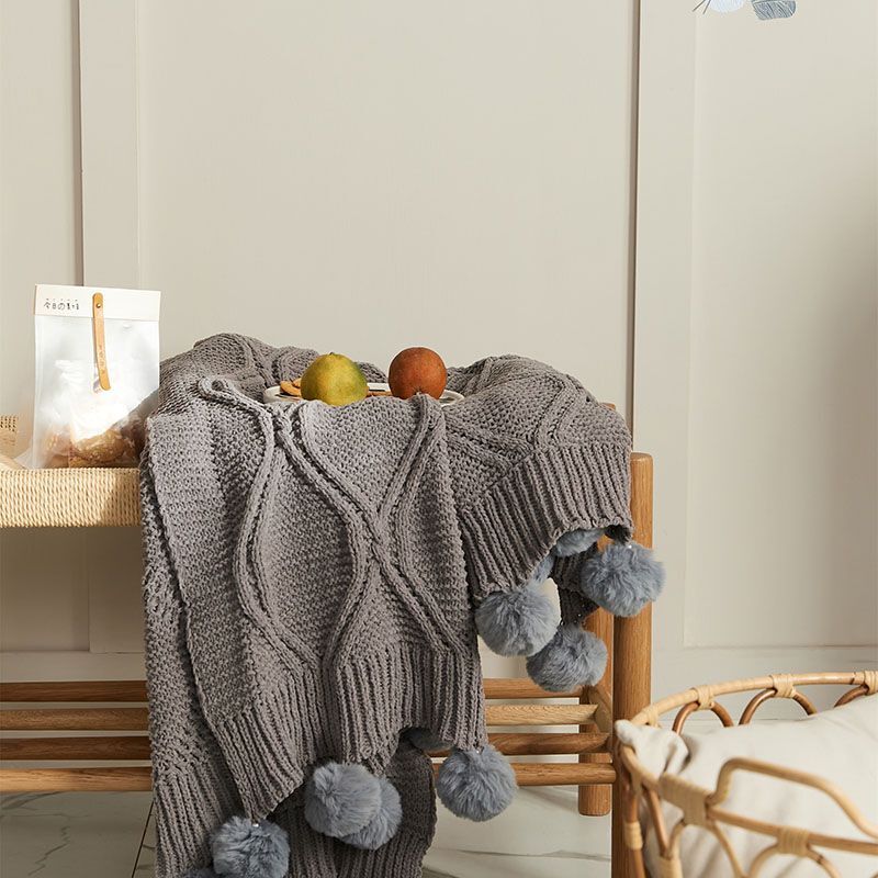 ZEPHYR HOME Плед вязаный 130х160 серый