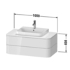 Duravit Happy D.2 Plus Тумба подвесная 408x1000x550мм под раковину, 2 ящика, цвет: stone grey satin matt HP497109292