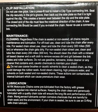 Мотоцепь мото цепь RK 520EXW-120 CL Чёрная 520