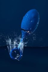 Синяя анальная вибровтулка OPlay Wave с пультом ДУ - 15,5 см. - 