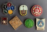 K14682 Знаки 7 шт. Пробег 1987, Универсиада 1973, Спартакиада, Олимпиада, Чемпионат и др.