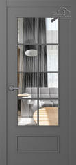 Дверь Ламира 5 / Цвет Эмаль графит / Прозрачное каленое / Двери Belwooddoors