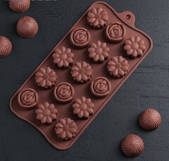 Форма для льда и шоколада "Цветы", 15 ячеек
