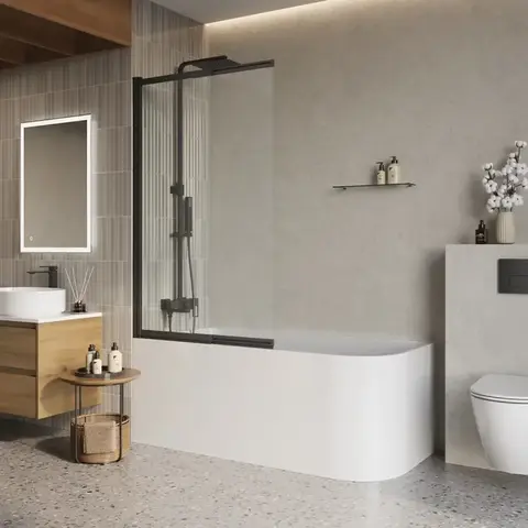 BelBagno LUCE-VF-11-90/145-P-NERO LUCE-VF-11-90/145-P-NERO Душевая шторка на ванну