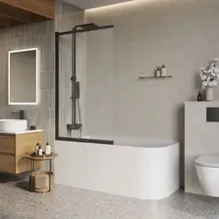 BelBagno LUCE-VF-11-90/145-P-NERO LUCE-VF-11-90/145-P-NERO Душевая шторка на ванну фото