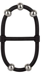 Черное эрекционное кольцо с бусинами Steel Beaded Dual Silicone Maximizer - 