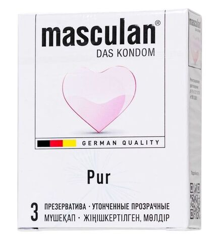 Супертонкие презервативы Masculan Pur - 3 шт. - Masculan Masculan Pur № 3