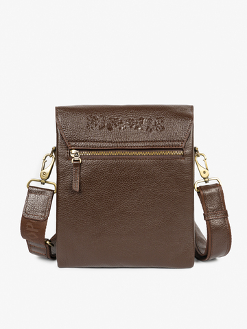 Кожаная сумка-планшет  коричневого цвета
