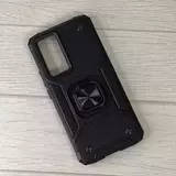 Противоударный чехол Strong Armour Case с кольцом для Xiaomi 12T, 12T Pro (Черный)