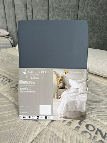 Постельное белье 2 спальное евро Kamasana Saten Blue голубое