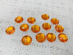 Стразы пришивные акрил, d 1,4 см, оранжевый