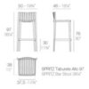Стул пластиковый барный Vondom Spritz Basic, бронзовый