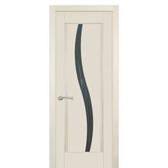 Купить Межкомнатная дверь массив ольхи Соло эмаль слоновая кость остеклённая
