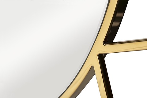 Зеркало декоративное круглое 91см Garda Decor в стальной раме золотого цвета