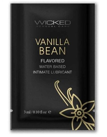 Лубрикант на водной основе с ароматом ванильных бобов Wicked Aqua Vanilla Bean - 3 мл. - Wicked 90330