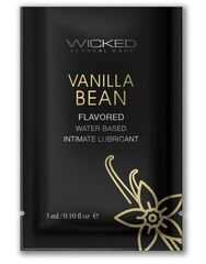 Лубрикант на водной основе с ароматом ванильных бобов Wicked Aqua Vanilla Bean - 3 мл. - 