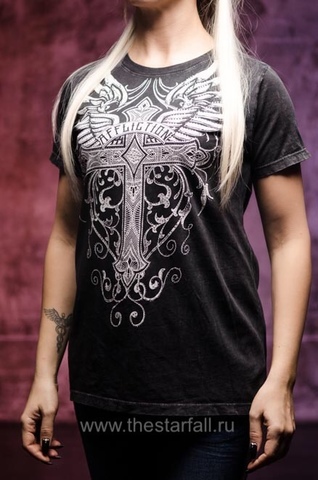 Affliction | Футболка женская MATHILDA AW20897 перед на модели