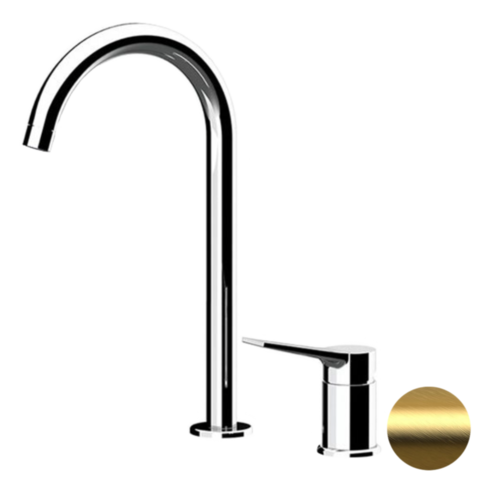 Remer SL57LBG Смеситель для раковины на 2 отверстия, с высоким изливом