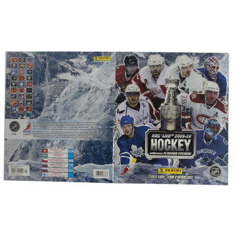 Почти заполненный альбом наклеек. Panini NHL Hockey 2009-2010. Хоккей. Не хватает 19 шт. из 364