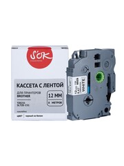 Кассета с лентой S'OK by Sakura Printing TZE231 для Brother P-Touch, черный на белом, 12мм, 8м, наклейка