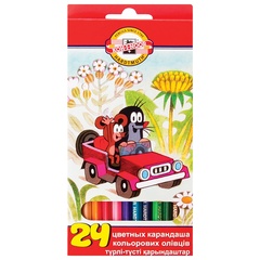 Карандаши цветные KOH-I-NOOR MOLE 3654, 24цв, картон.упак. с подвесом