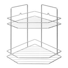 67-0-654 Полка для ванной угловая трапеция 2 яруса гальваника цинк,цвет хром (РемоКолор)