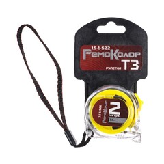 15-1-522 Рулетка Т3, прозрачный корпус из ABS-пластика, трехслойное покрытие ленты, 2мх13мм (РемоКолор)