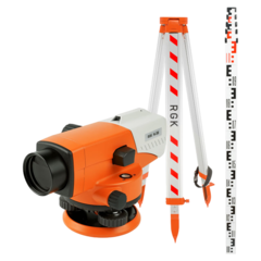 Комплект - оптический нивелир RGK N-38, рейка RGK TS-7 и штатив RGK S6-N N38S6TS7
