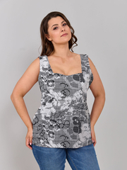 Майка Мк-440Х/черно-белый-сетка