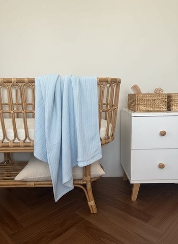 Плед вязаный "Голубой"