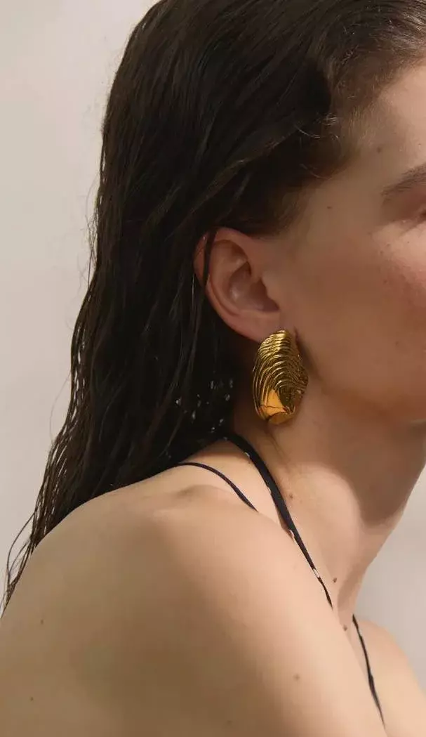 Серьги ракушки, Золотые