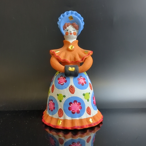 Авторская Дымковская игрушка Барыня с муфтой ручная роспись, статуэтка. Автор Тамара Щербакова