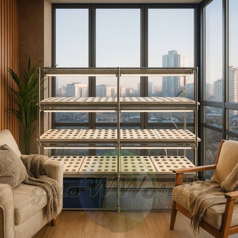 Многоярусный гидропонный стеллаж 3 яруса B1750хД2100хШ600мм до 300 растений