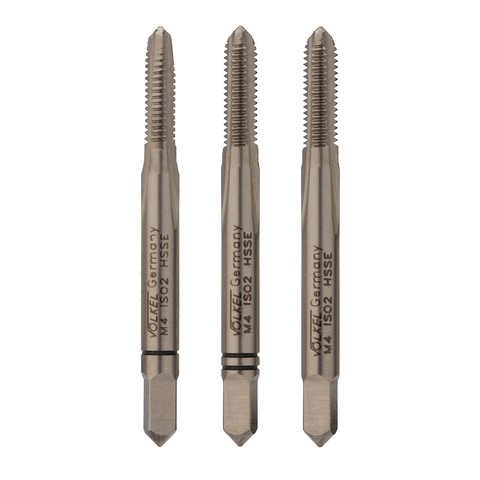 Метчик М 4,0х0,7 (Комплект 3шт) DIN352 HSSE 6h 45мм a=3,4 Volkel 57330