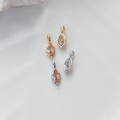 Подвеска Маркиз с персиковым фианитом, 14*5 мм, позолота, П407