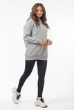 Утепленное худи для беременных и кормящих 16030 серый меланж