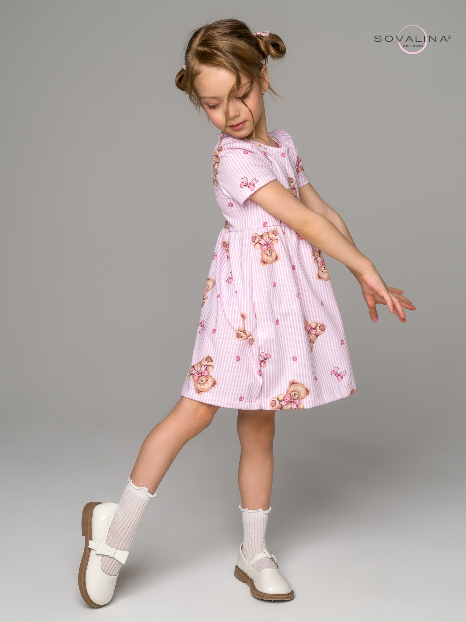 Платье Аленка к/р SG мишки с бантиком