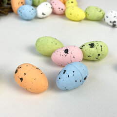 №2 Яйца пасхальные, Пасхальный декор, разноцветные из пенопласта, 2*3 см, 24 шт.