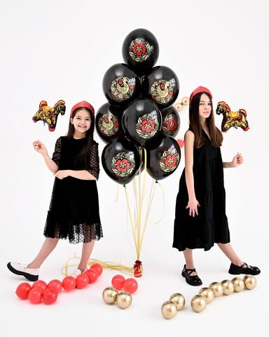 Сет гелиевых шаров Русская Хохлома