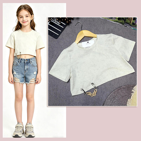 Футболка кроп-топ д (9-13) 260415-WD222