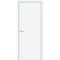 Купить Межкомнатная дверь ПЭТ Браво-0.10 П White Silk молдинг золото