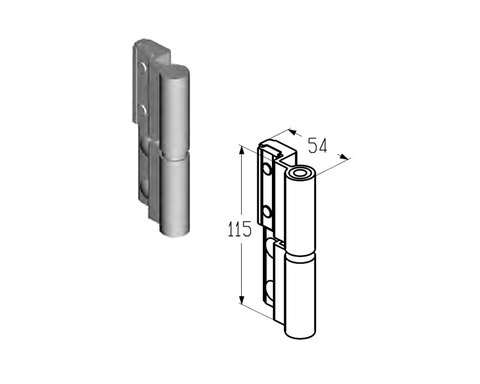 ALUTECH Петля дверная SDH1124-WH (цв. RAL9010)
