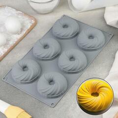 Форма для муссовых десертов и выпечки «Вихрь», 29,8х17,5 см, 6 ячеек