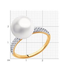 791167 - Кольцо из золота с жемчугом и фианитами Swarovski
