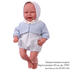 Munecas Antonio Juan Одежда для кукол и пупсов 40 - 45 см, жакет голубой, боди-комбинезон, чепчик (91042-36)