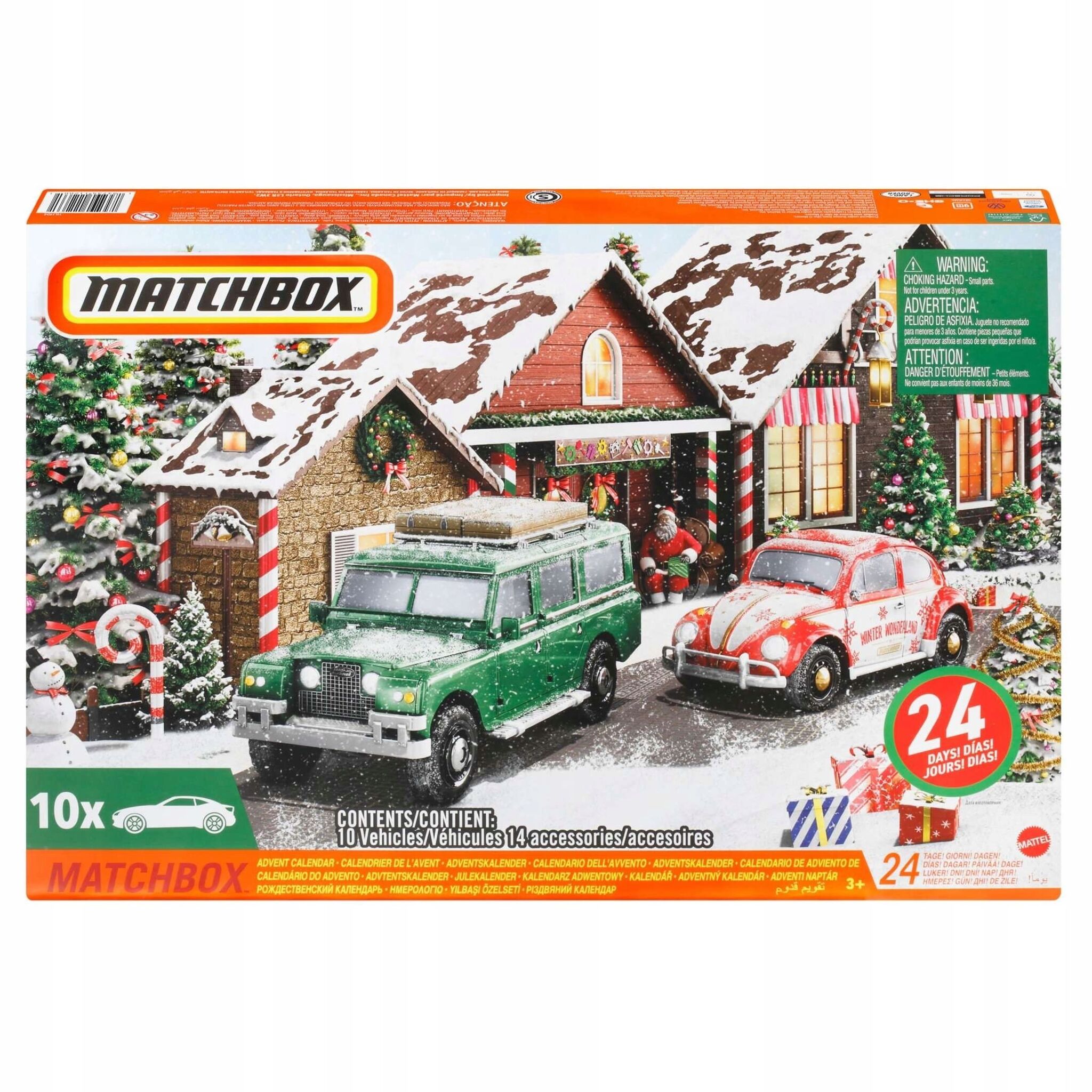 Игрушечный транспорт Matchbox - Набор Адвент-календарь с машинками 24  сюрприза - 10 машинок в масштабе 1:64 и 14 зимних аксессуаров HLH04 купить  в Москве | Доставка по России.