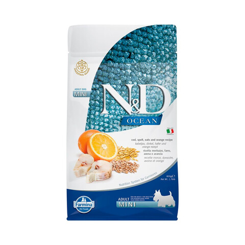 Farmina N&D Dog сухой корм для собак мелких пород (треска,спельта,овес,апельсин) 800 г
